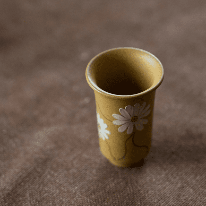 Clay Painting Duanni Daisy 50ml Tea Cup (4) Clay Painting Duanni Daisy 50ml Tea Cup