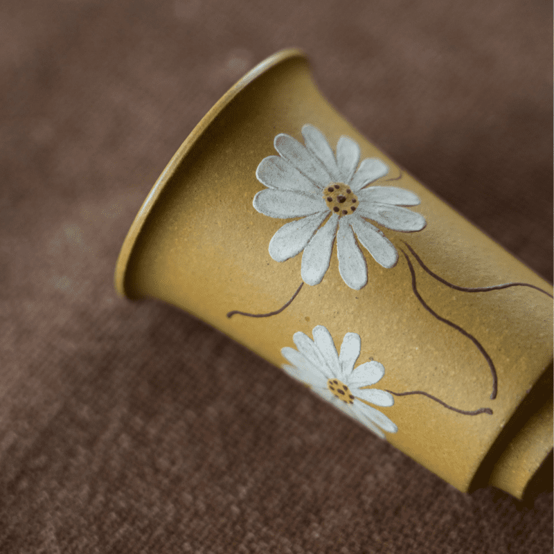 Clay Painting Duanni Daisy 50ml Tea Cup (5) Clay Painting Duanni Daisy 50ml Tea Cup