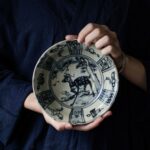 Hand-painted Qinghua Vintage Ceramic Deer Tea Boat