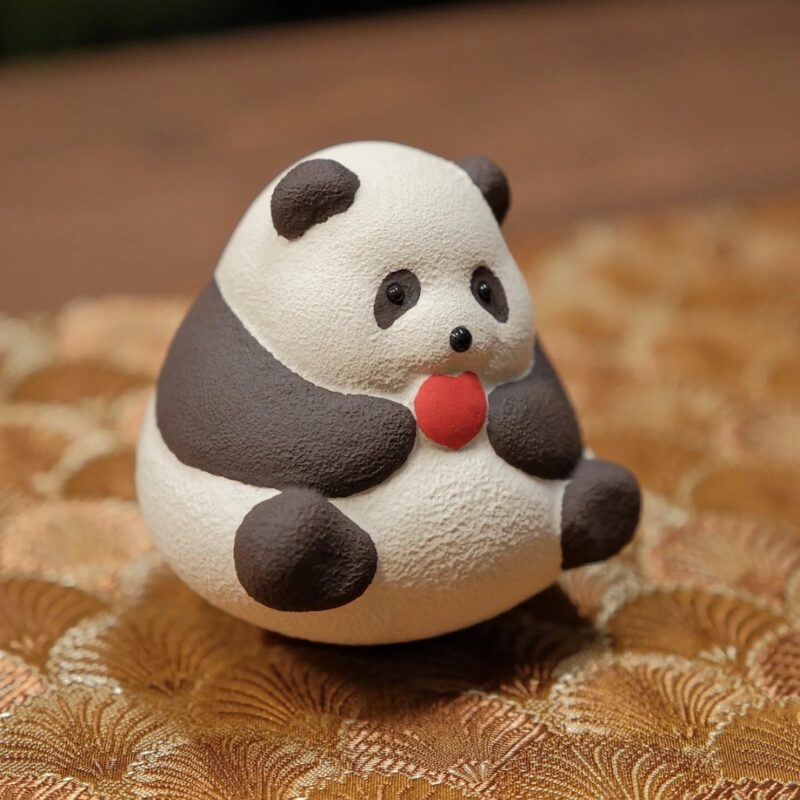 Handmade Zisha Yixing Clay Panda Hua Hua Tea Pet (9) Handmade Zisha Yixing Clay Panda Hua Hua Tea Pet