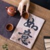 Tie-dye Chinese Style Fabric Calligraphy Tea Table Cloth (5) Tie-dye Chinese Style Fabric Calligraphy Tea Mat