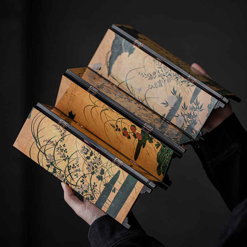 Vintage Wood Chinese Painting Ornament Decoration (1) Vintage Wood Chinese Painting Desk Divider Ornament