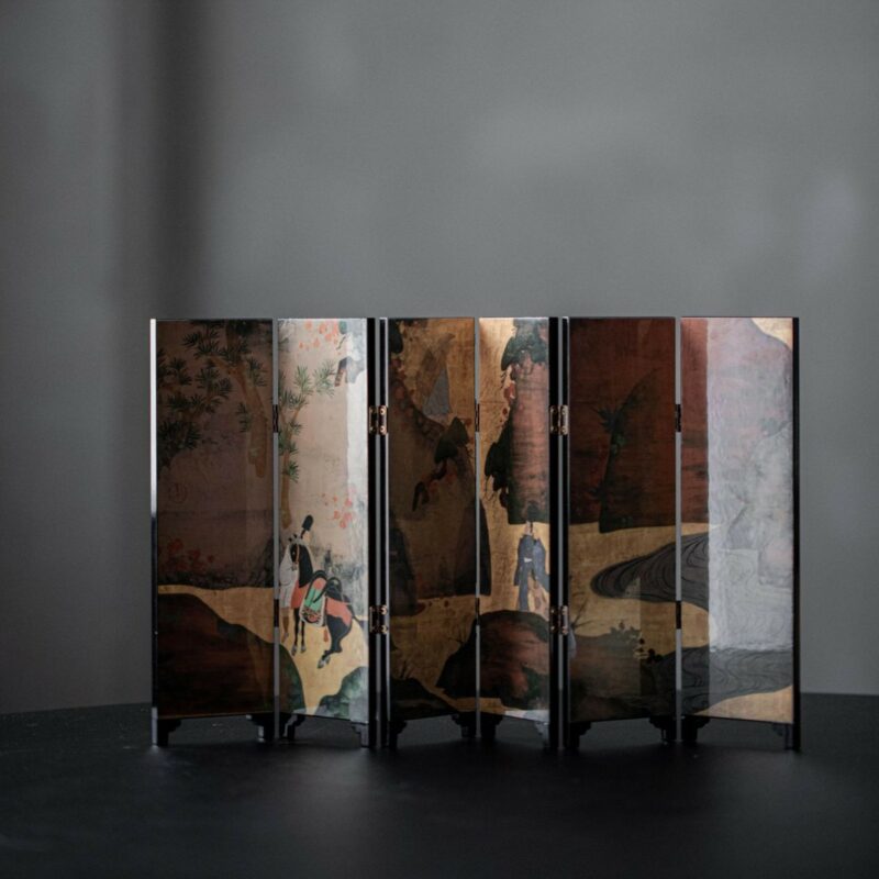 Vintage Wood Chinese Painting Ornament Decoration (6) Vintage Wood Chinese Painting Desk Divider Ornament