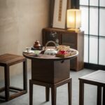 Vintage Walnut Wood  Tea Table