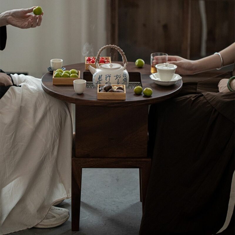 10 Vintage Walnut Wood  Tea Table