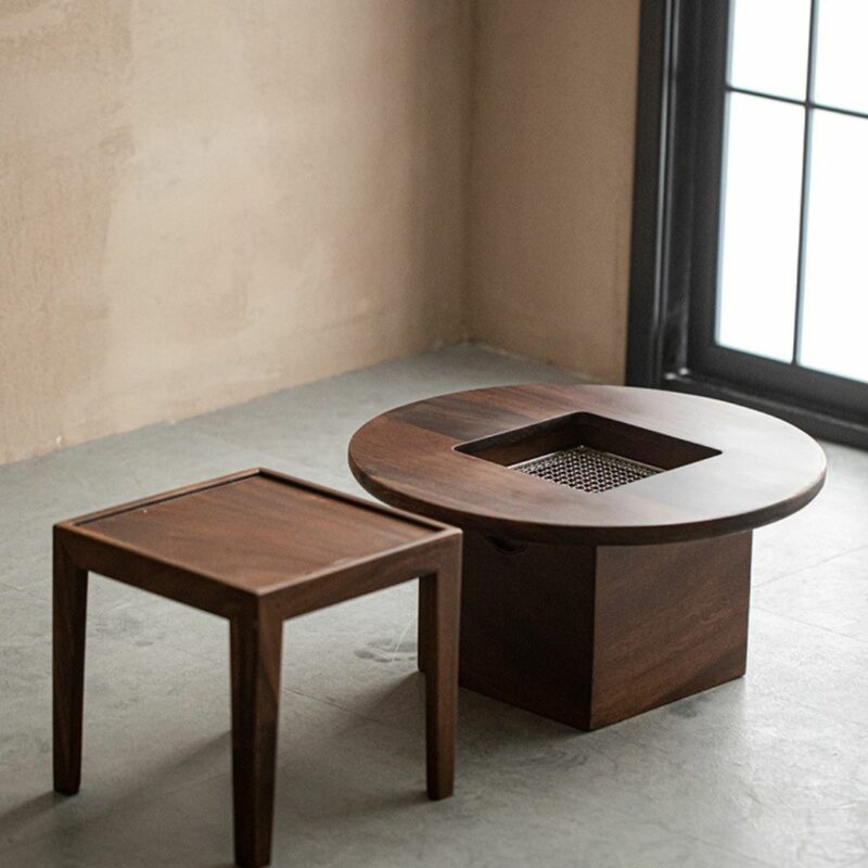 2 Vintage Walnut Wood  Tea Table