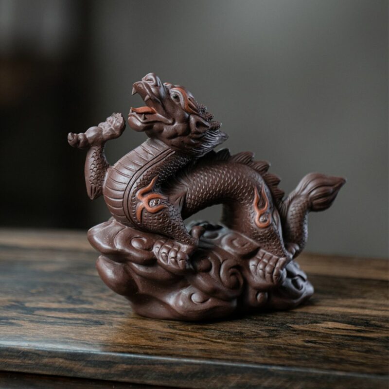 Handmade Zisha Yixing Clay Flying Chinese Dragon Tea Pet