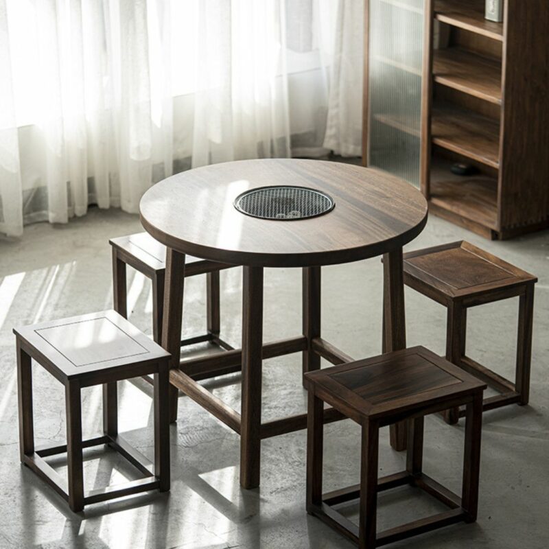 4 Vintage Tea Space Walnut Wood  Furniture