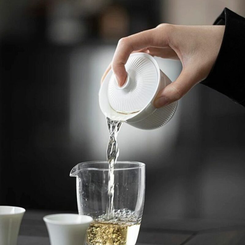 Chinese Style Dehua White Porcelain "Xing Hui" Tea Set