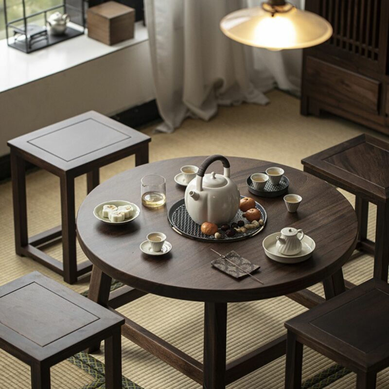 7 Chinese Style Vintage Walnut Wood Table