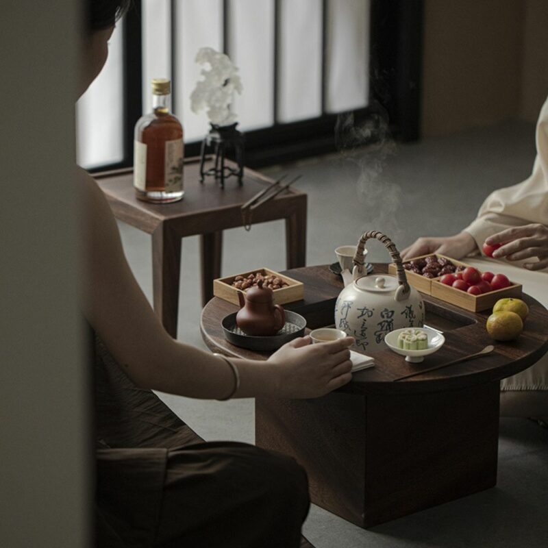 9 Vintage Walnut Wood  Tea Table