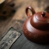 Calligraphy Carving Zhuni Man Sheng Li Yin Yixing Teapot