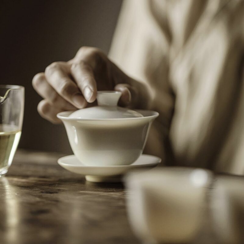 Elegant Jade White Porcelain 100ml Gaiwan