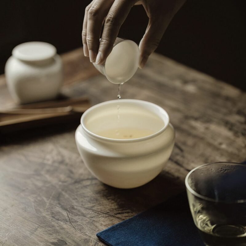 Elegant Jade White Porcelain 100ml Gaiwan
