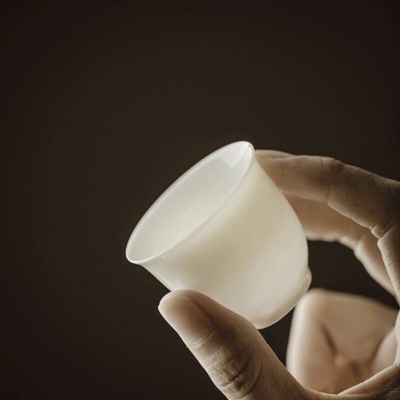 Elegant Jade White Porcelain 100ml Gaiwan
