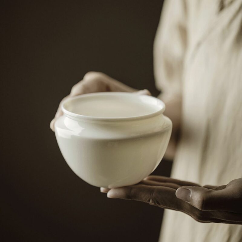 Elegant Jade White Porcelain 100ml Gaiwan