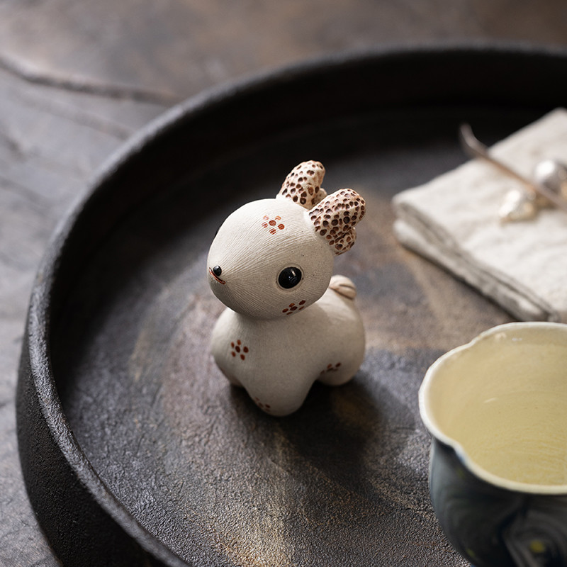 Handmade White Duanni Chital Tea Pet (5) Handmade White Duanni Chital Tea Pet