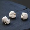Handmade White Duanni Piggy Tea Pet