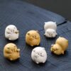 Handmade White Duanni Piggy Tea Pet