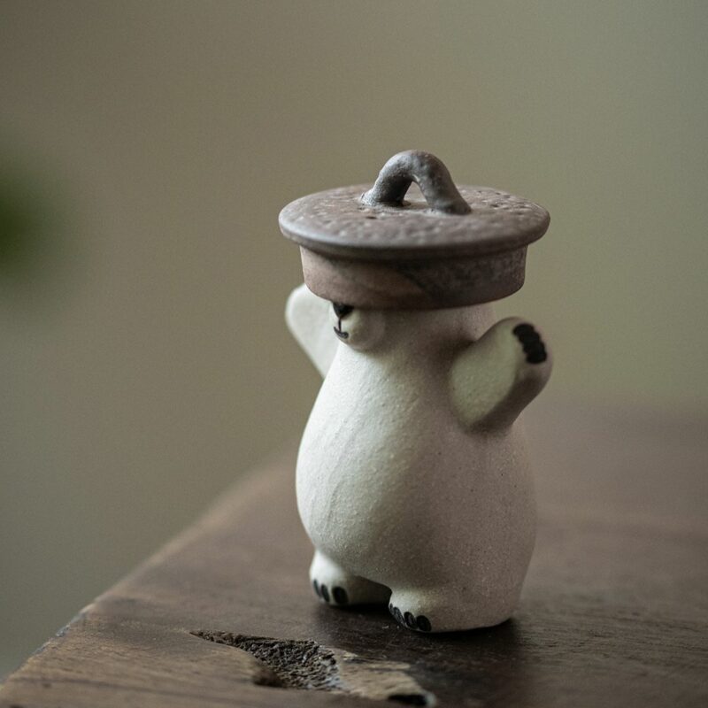 Handmade White Duanni Pollar Bear Tea Pet (10) Handmade White Duanni Pollar Bear Tea Pet