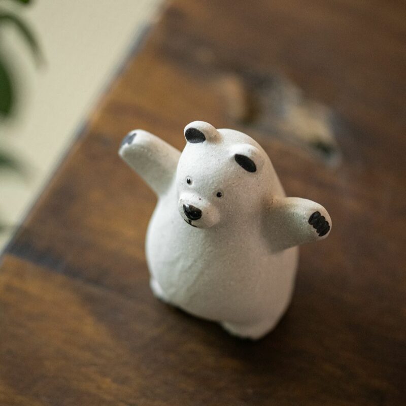 Handmade White Duanni Pollar Bear Tea Pet (11) Handmade White Duanni Pollar Bear Tea Pet