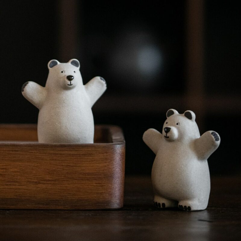 Handmade White Duanni Pollar Bear Tea Pet (9) Handmade White Duanni Pollar Bear Tea Pet