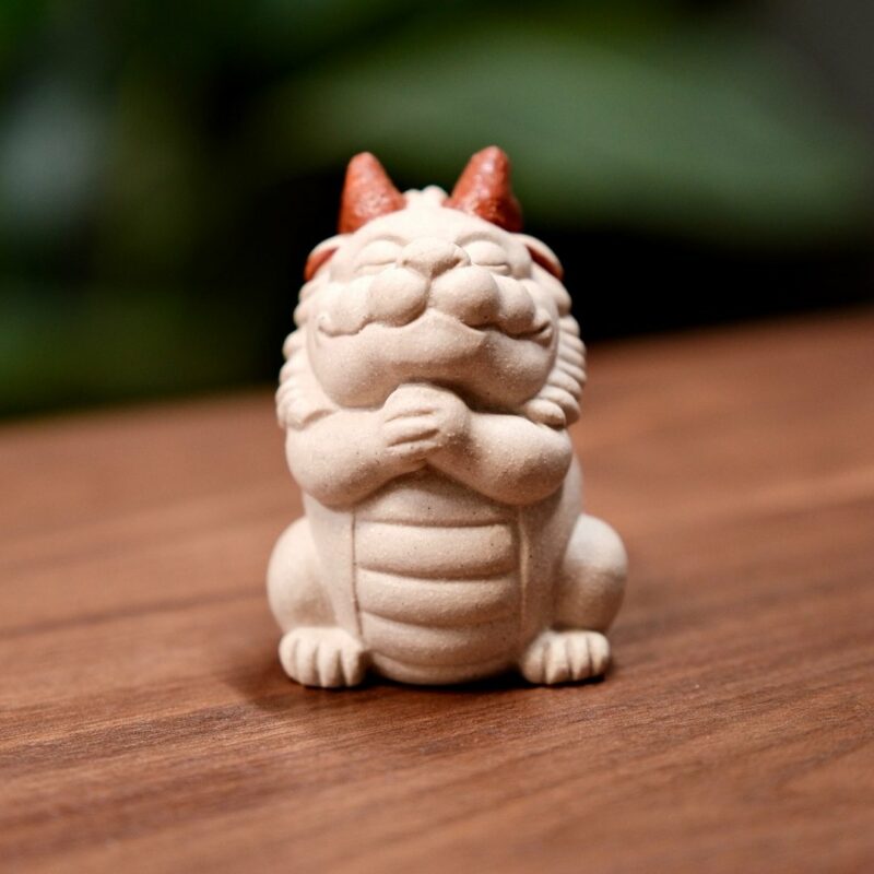 Handmade White Duanni Praying White Dragon Tea Pet