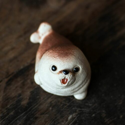 Handmade White Duanni Smiling Seal Tea Pet (2) Handmade White Duanni Smiling Seal Tea Pet