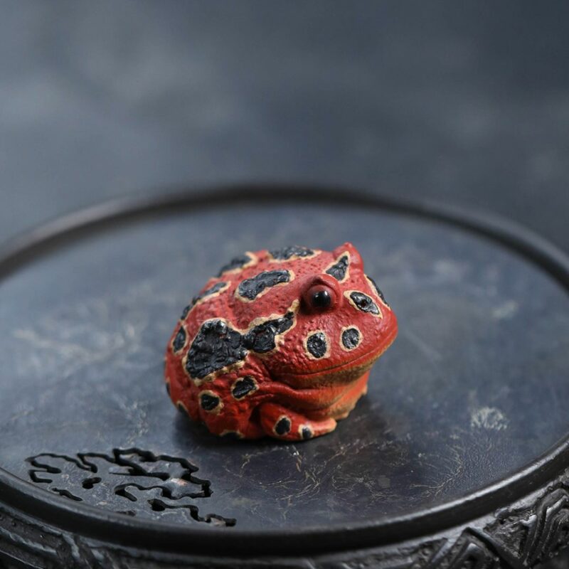 Handmade Zisha Yixing Clay Horned Frog Tea Pet (7) Handmade Zisha Yixing Clay Horned Frog Tea Pet