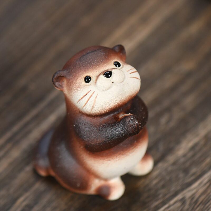 Handmade Zisha Yixing Clay Otter Tea Pet (1) Handmade Zisha Yixing Clay Otter Tea Pet