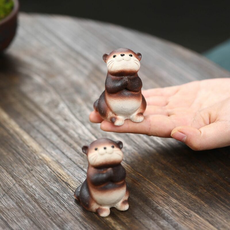 Handmade Zisha Yixing Clay Otter Tea Pet (12) Handmade Zisha Yixing Clay Otter Tea Pet