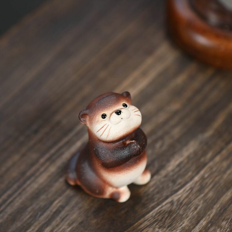 Handmade Zisha Yixing Clay Otter Tea Pet (7) Handmade Zisha Yixing Clay Otter Tea Pet