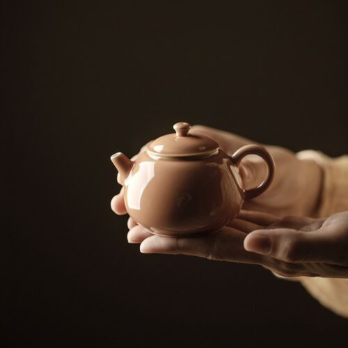 Elegant Ceramic Grapefruit Red Glaze 125ml Teapot (1) elegant-ceramic-grapefruit-red-glaze-125ml-teapot-1