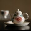 1-1 Wucai Underglaze decoration Ceramic Peony 130ml Teapot
