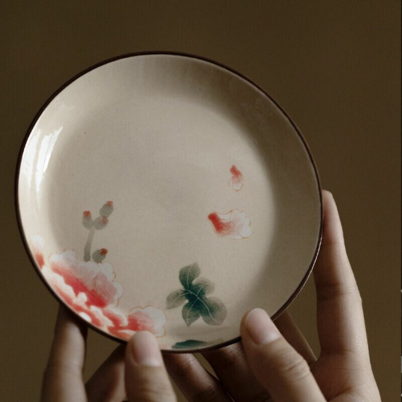 13 Wucai Underglaze decoration Ceramic Peony 130ml Teapot