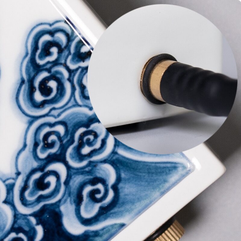 35 Handmade Qinghua Ceramic Crimson Dragon Surging Chinese Tea Tray