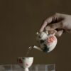 5 Wucai Underglaze decoration Ceramic Peony 130ml Teapot