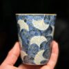 527e11bb337fc02835255775225570d Handmade Ceramic Blue Ginkgo Leaf Green Tea 280ml Tea Cola Coffee Cup
