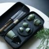 591-2 Yue Ware Ceramic Celadon Glaze 12 Piece Tea Set