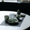 591-6 Yue Ware Ceramic Celadon Glaze 12 Piece Tea Set