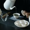 Elegant White Porcelain 12 Piece Chinese Tea Set