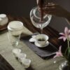 Hand painted White Porcelain 11 Piece Gong Fu Tea Set