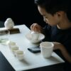 594-3 Elegant White Porcelain 12 Piece Gong Fu Tea Set