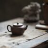 Aged Zini Flat Lid Lian Zi 170ml Yixing Teapot