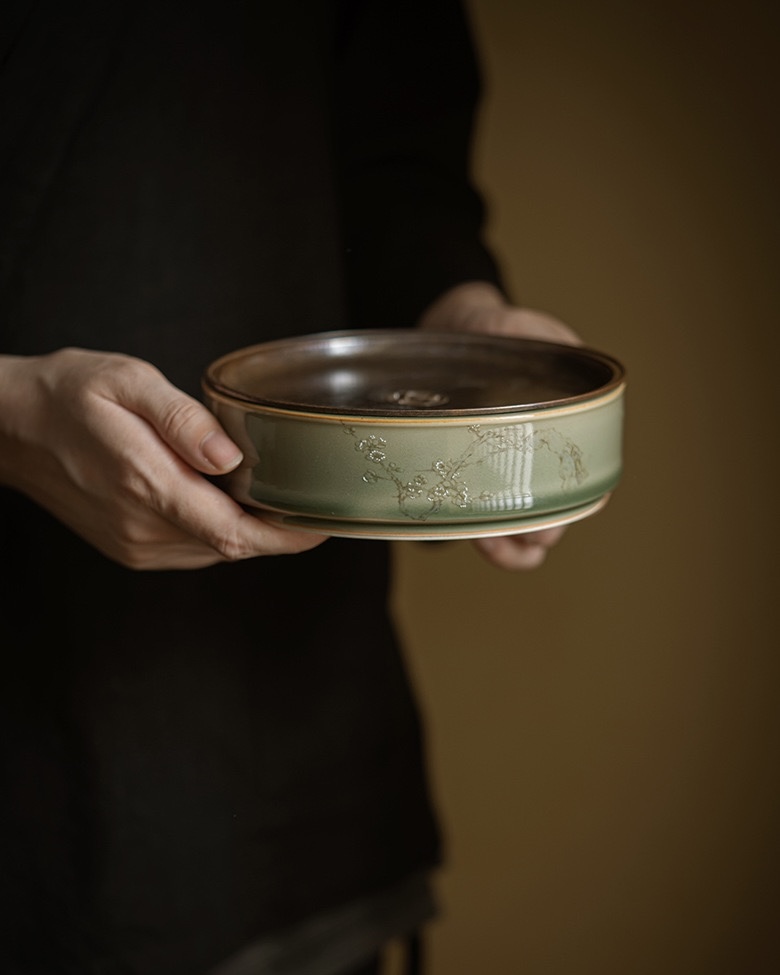 Yue Ware Vintage Ceramic Green Tea Boat