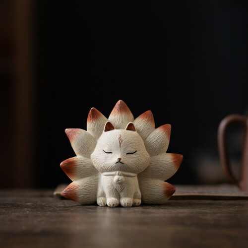 634-1 Handmade Zisha Yixing Clay Baby Nine tail Fox Tea Pet