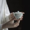 639-3 Emerald Green Ceramic Bamboo 120ml Gaiwan