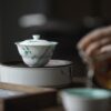 639-6 Emerald Green Ceramic Bamboo 120ml Gaiwan