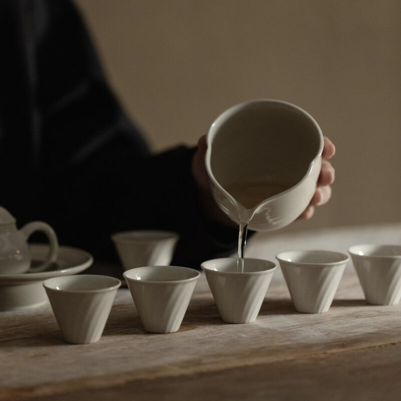 Ash Glaze Ceramic Vintage Style 9 Piece Chinese Tea Set