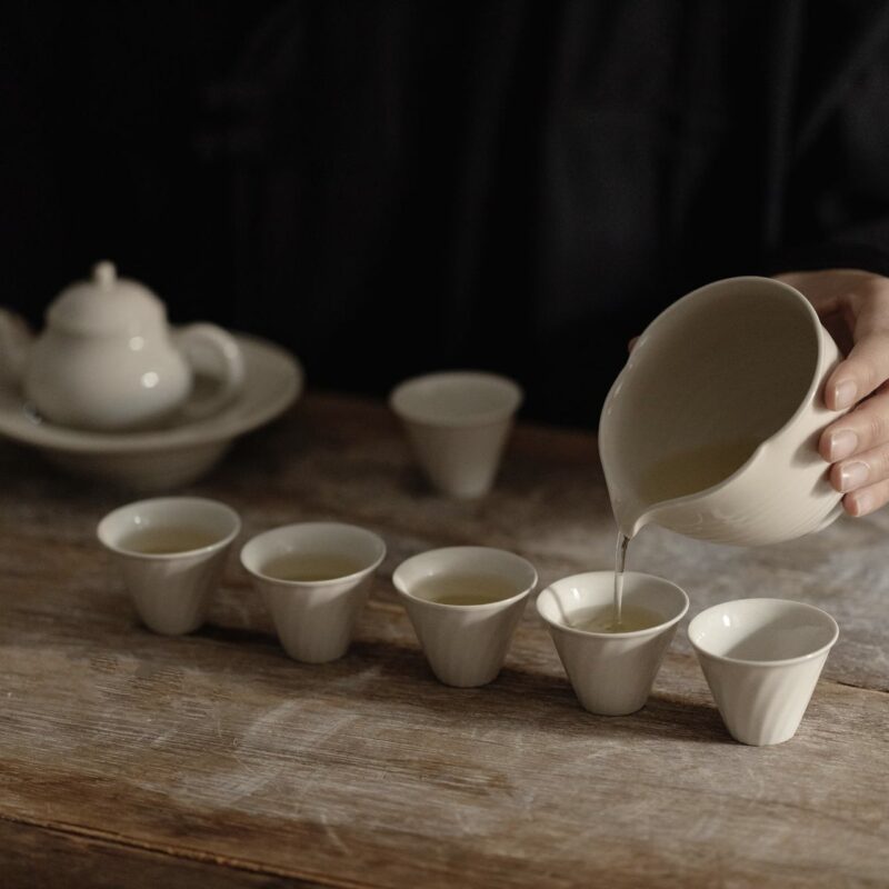 Ash Glaze Ceramic Vintage Style 9 Piece Chinese Tea Set